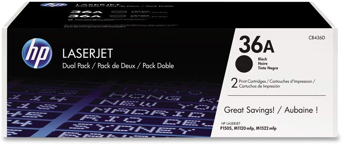 HP 36A | CB436D | 2 Toner Cartridges | Black