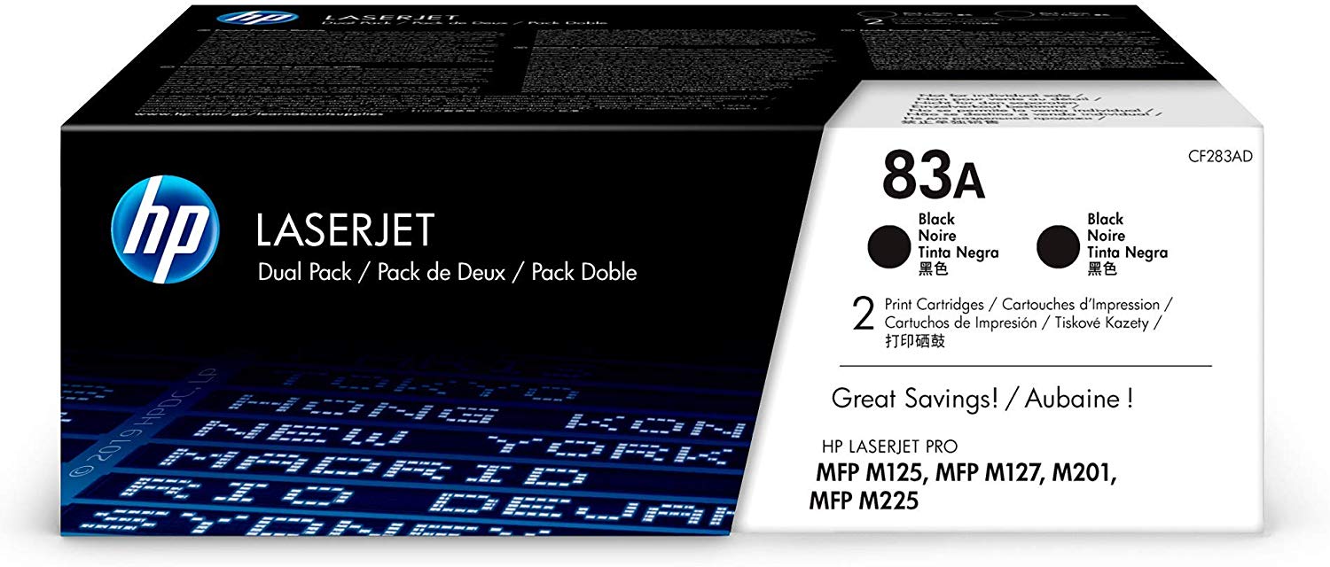 HP 83A | CF283AD | 2 Toner Cartridges | Black