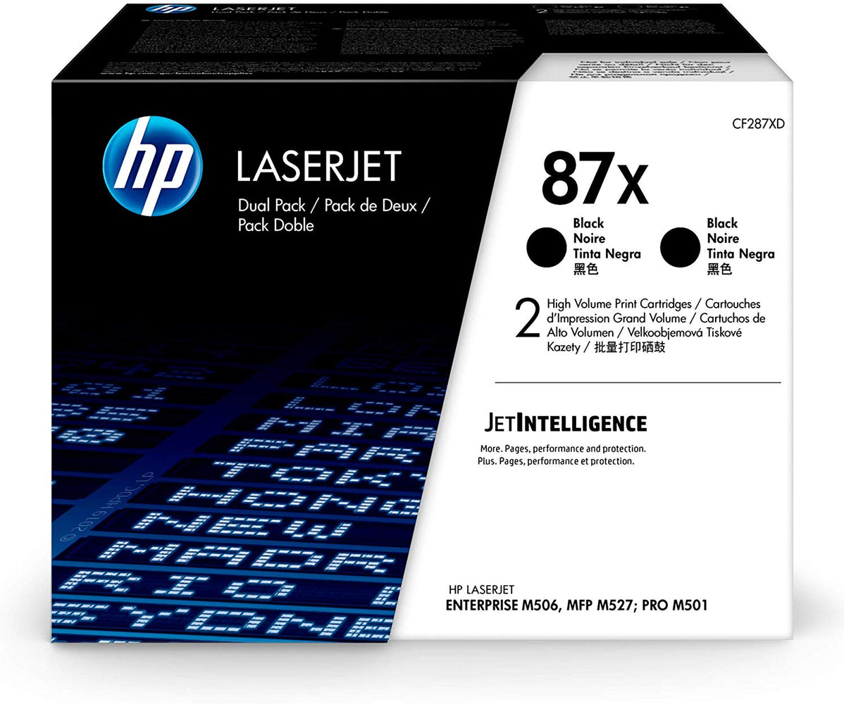 HP 87X | CF287XD | 2 Toner Cartridges | Black | High Yield