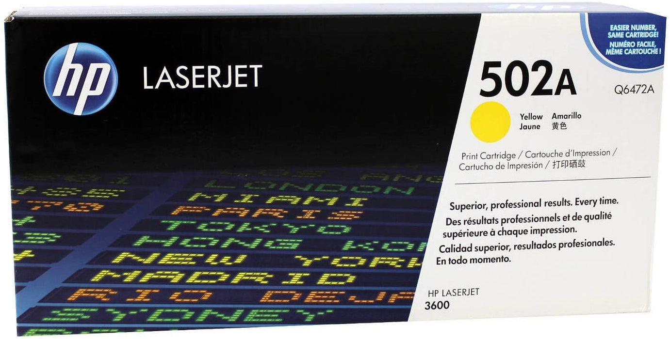 HP Q6472A Yellow Toner Cartridge 502A Genuine