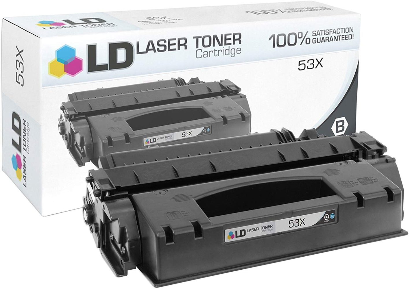 LD Compatible Toner Cartridge Replacement for HP 53X Q7553X High Yield (Black)