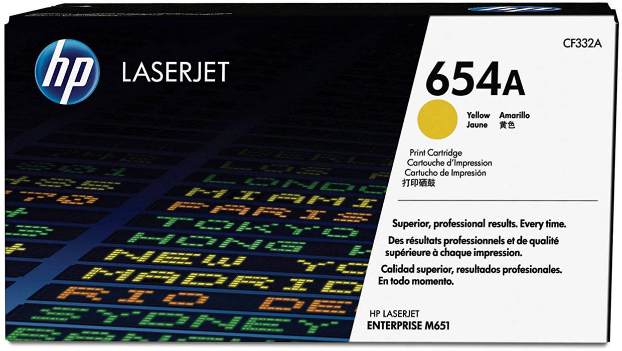 HP 654A | CF332A | Toner Cartridge | Yellow