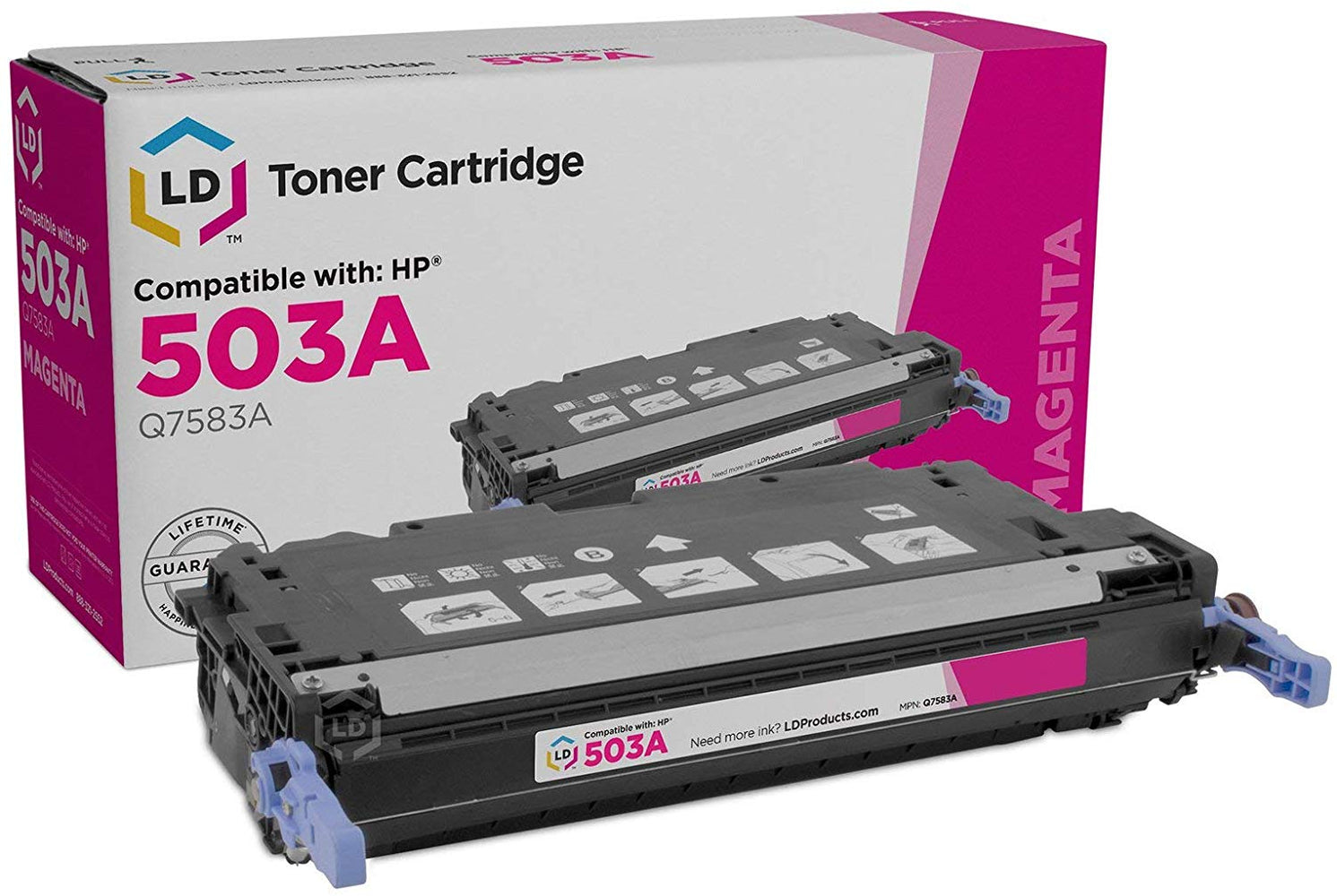 LD Remanufactured Toner Cartridge Replacement for HP 503A Q7583A (Magenta)