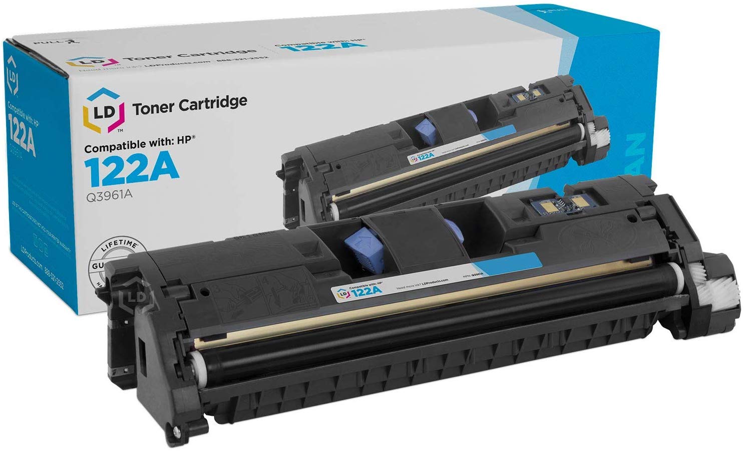 LD Remanufactured Toner Cartridge Replacement for HP 122A Q3961A (Cyan)