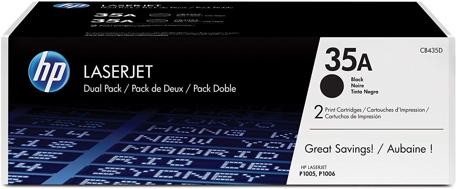 HP 35A | CB435D | 2 Toner Cartridges | Black