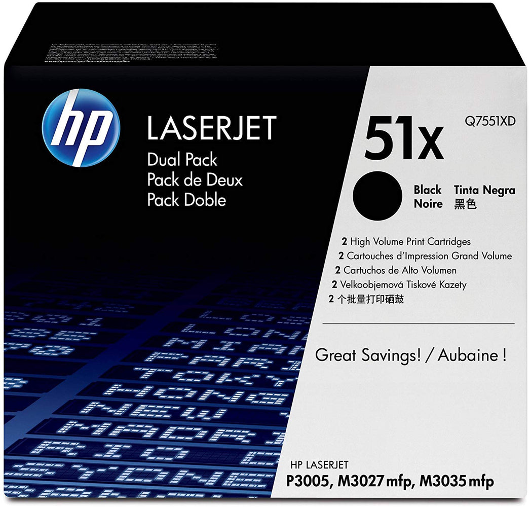 HP 51X | Q7551XD | Toner Cartridge | Black | High Yield |