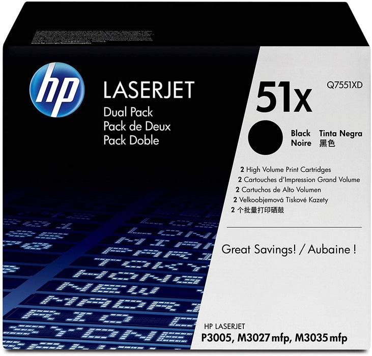HP 51X | Q7551XD | Toner Cartridge | Black | High Yield |