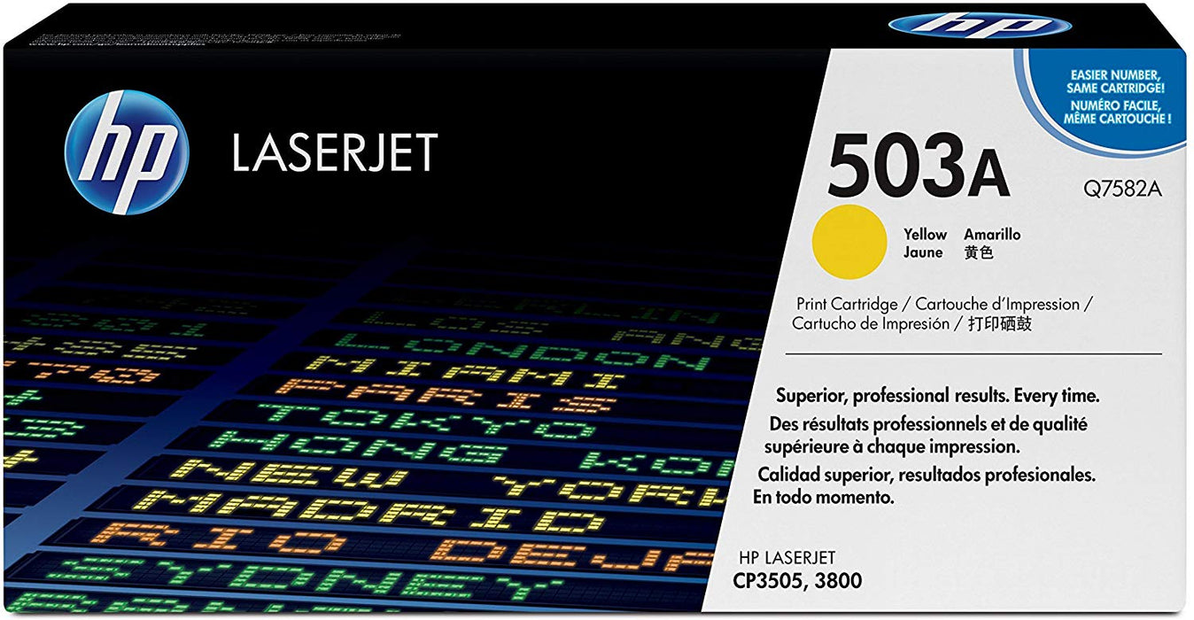 HP 503A (Q7582A) Yellow Toner Cartridge for HP Color LaserJet 3800 CP3505 (Renewed)