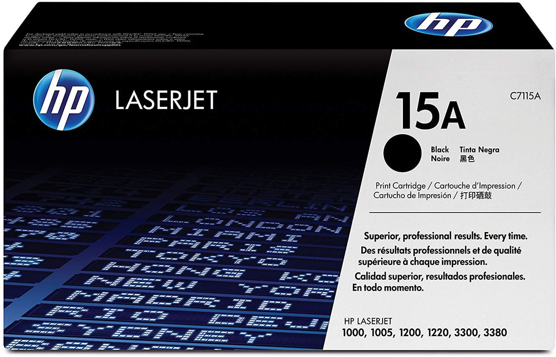 HP 15A Black Toner Cartridge, Standard (C7115A)