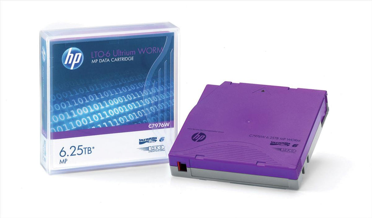 C7976AC - HP LTO-6 Ultrium 2.50TB Native / 6.25TB Compressed Metal Particle (MP) RW Tape Data Cartridge