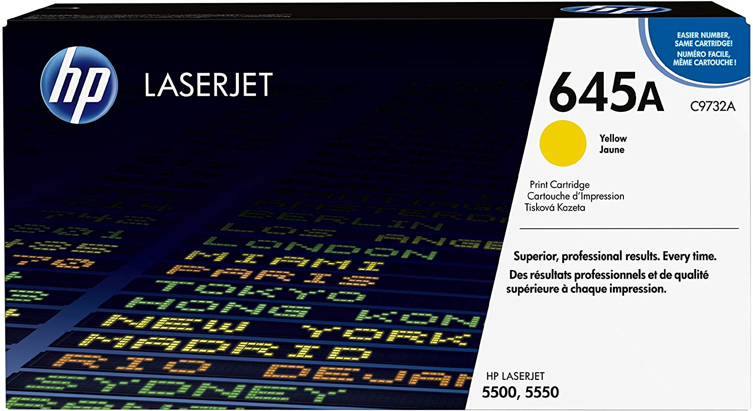 HP 645A Yellow Original LaserJet Toner Cartridge, C9732A