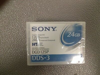 Sony DGD125PWW-B 4mm DDS-3 Backup Tape Cartridge (12/24GB 125m Bulk Pack)