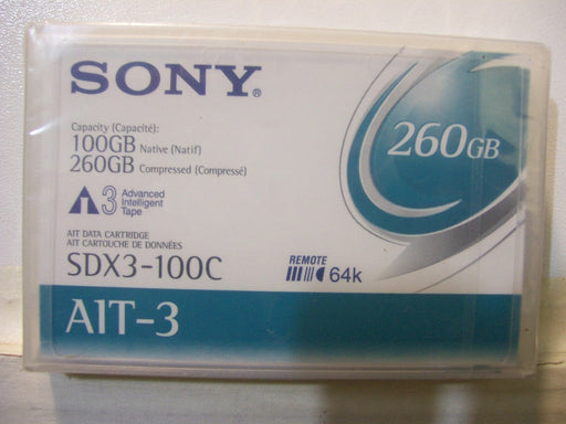 Sony SDX3-100C AIT-3 Backup Tape Cartridge (100GB/260GB Retail Pack)