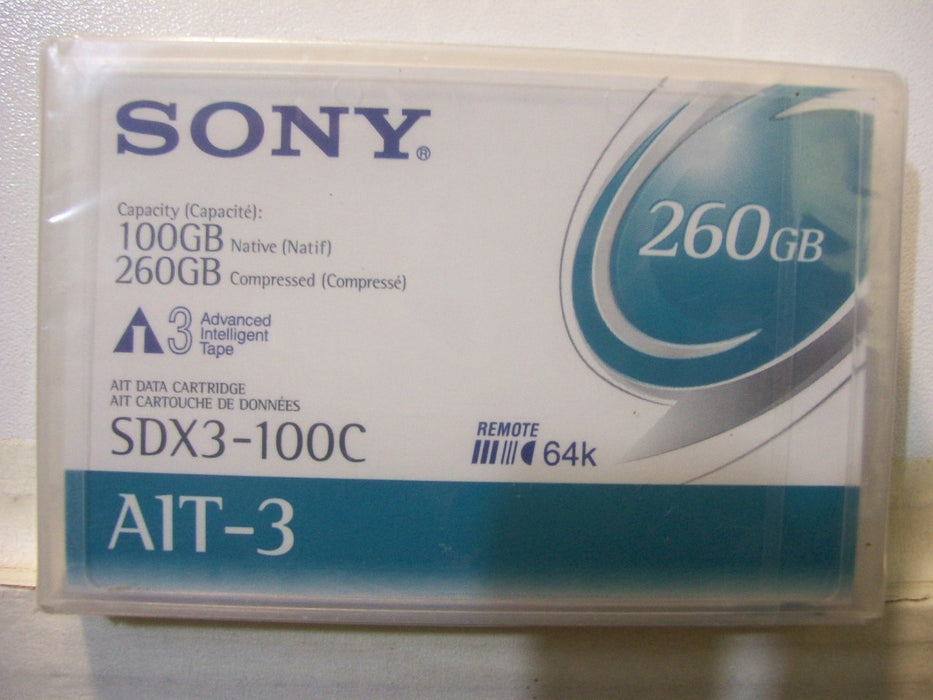 Sony SDX3-100C-B AIT-3 Backup Tape Cartridge (100GB/260GB Bulk Pack)