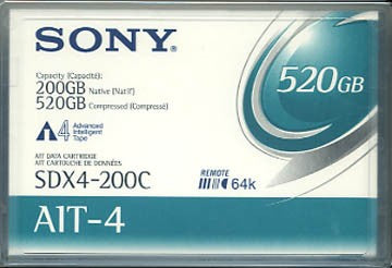 SDX4-200C-BC - Sony SDX4-200C AIT-4 Barcoded Data Cartridge - AIT AIT-4 - 200GB (Native) / 520GB (Compressed) - 1 Pack