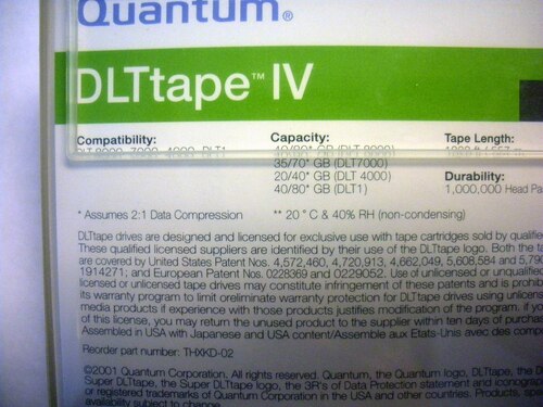 Quantum DLTtape IV 20/40/70/80GB DLT4000/8000