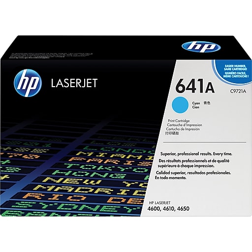 HP 641A Cyan Toner Cartridge, Standard (C9721A)